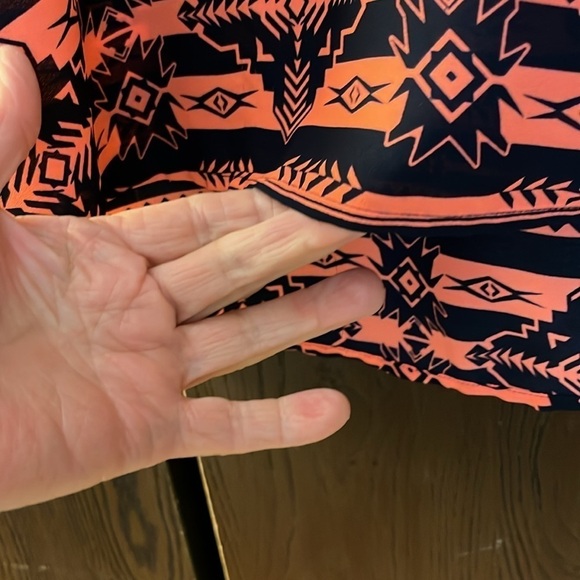 Rue 21 bright orange and black Aztec print tunic/ dress. Size Large - Picture 4 of 8